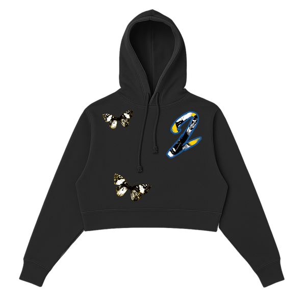 Women's Multi Butterfly Crop Hoodie
