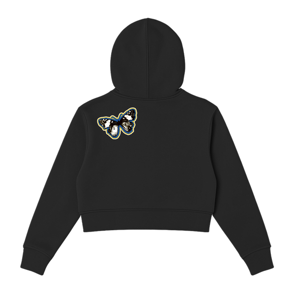 Women's Multi Butterfly Crop Hoodie