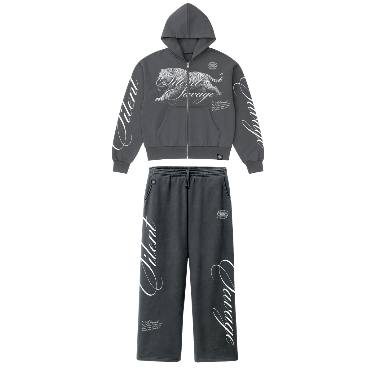 Leopard Midweight Zip Hoodie Set