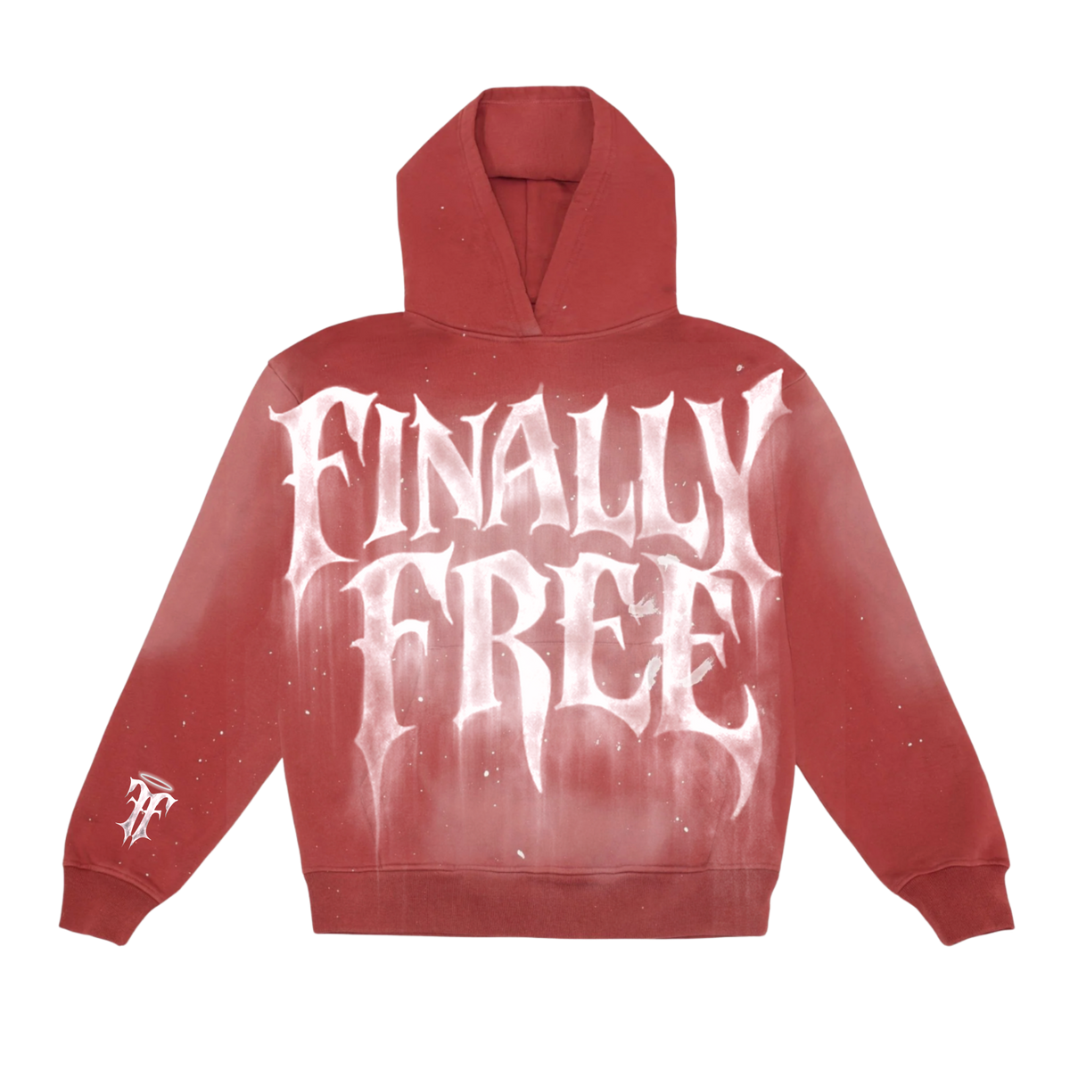 Finally Free Paint Dyed Hoodie - Red