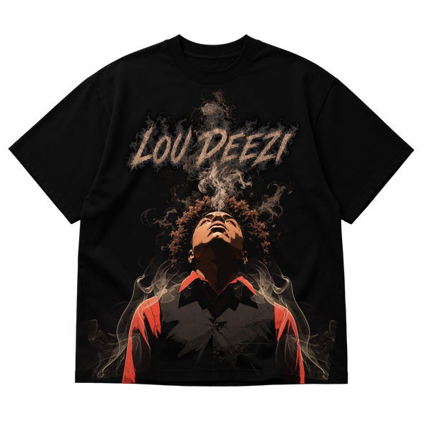Lou Deezi Smoke Silhouette Oversized Tee