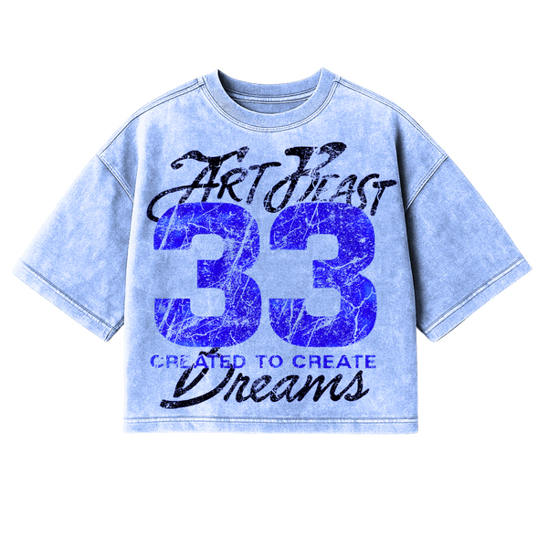 ARTBEAST - 33 - Mineral Wash BOXY CROP TEE