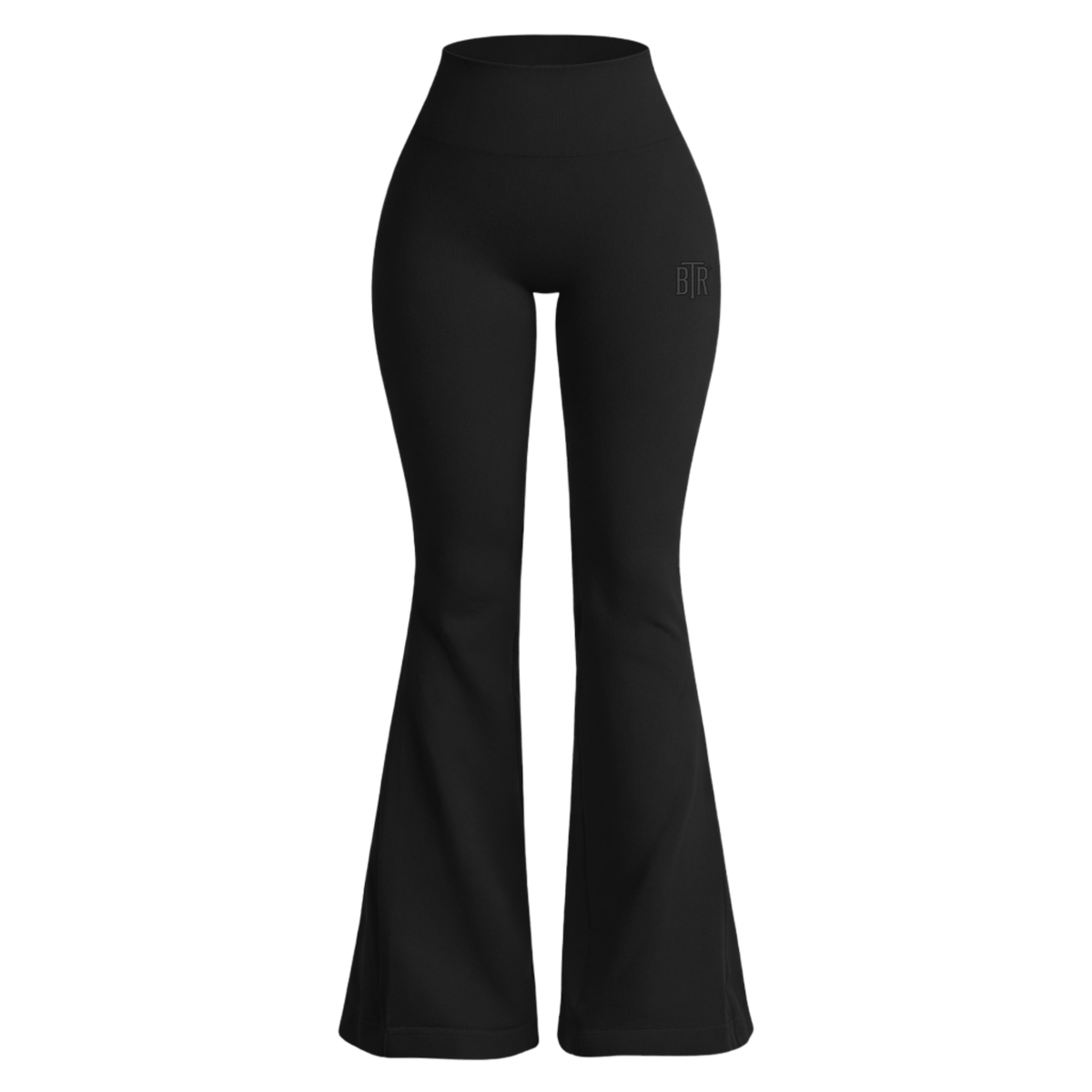 BTR Ribbed High-Waisted Flared Pants