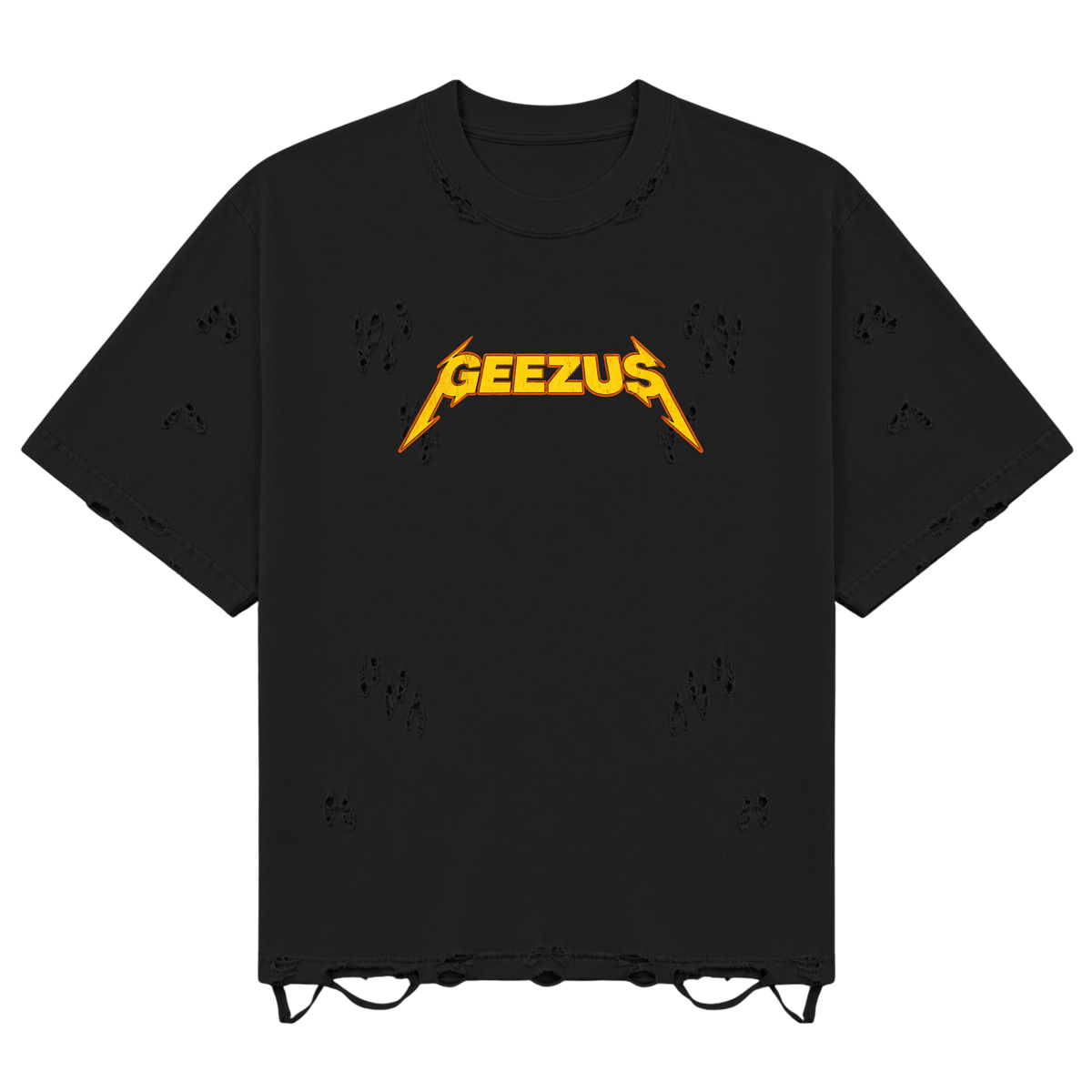 Geezus Distressed Tee - Black