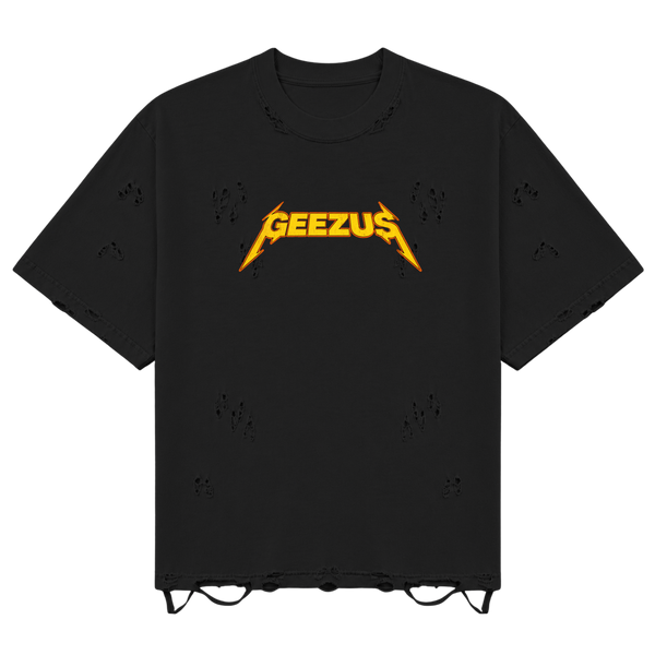 Geezus Distressed Tee - Black