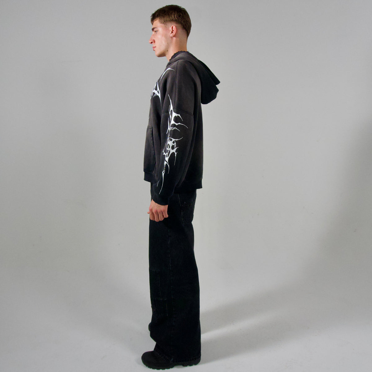 Destroyed Zip Up Jacket