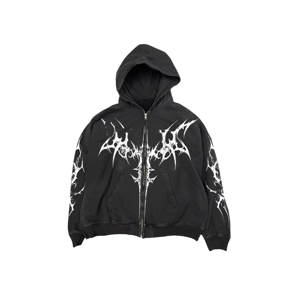 Destroyed Zip Up Jacket