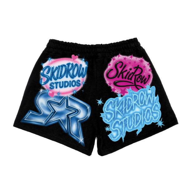 SKIDROW Logos Shorts Black