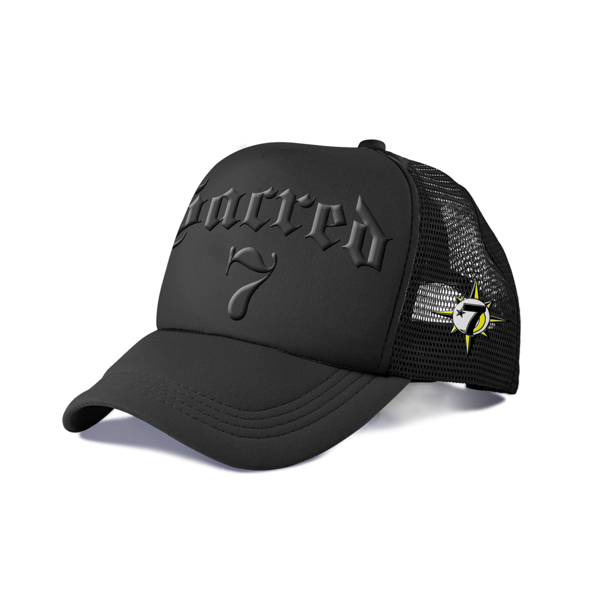 Sacred 7 Embroidered Trucker - Charcoal Grey