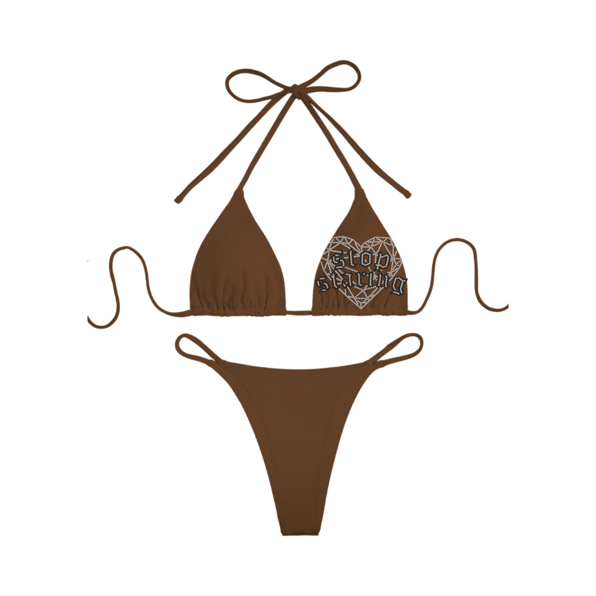 Stop Staring - Brown Bikini