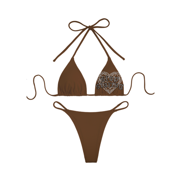 Stop Staring - Brown Bikini