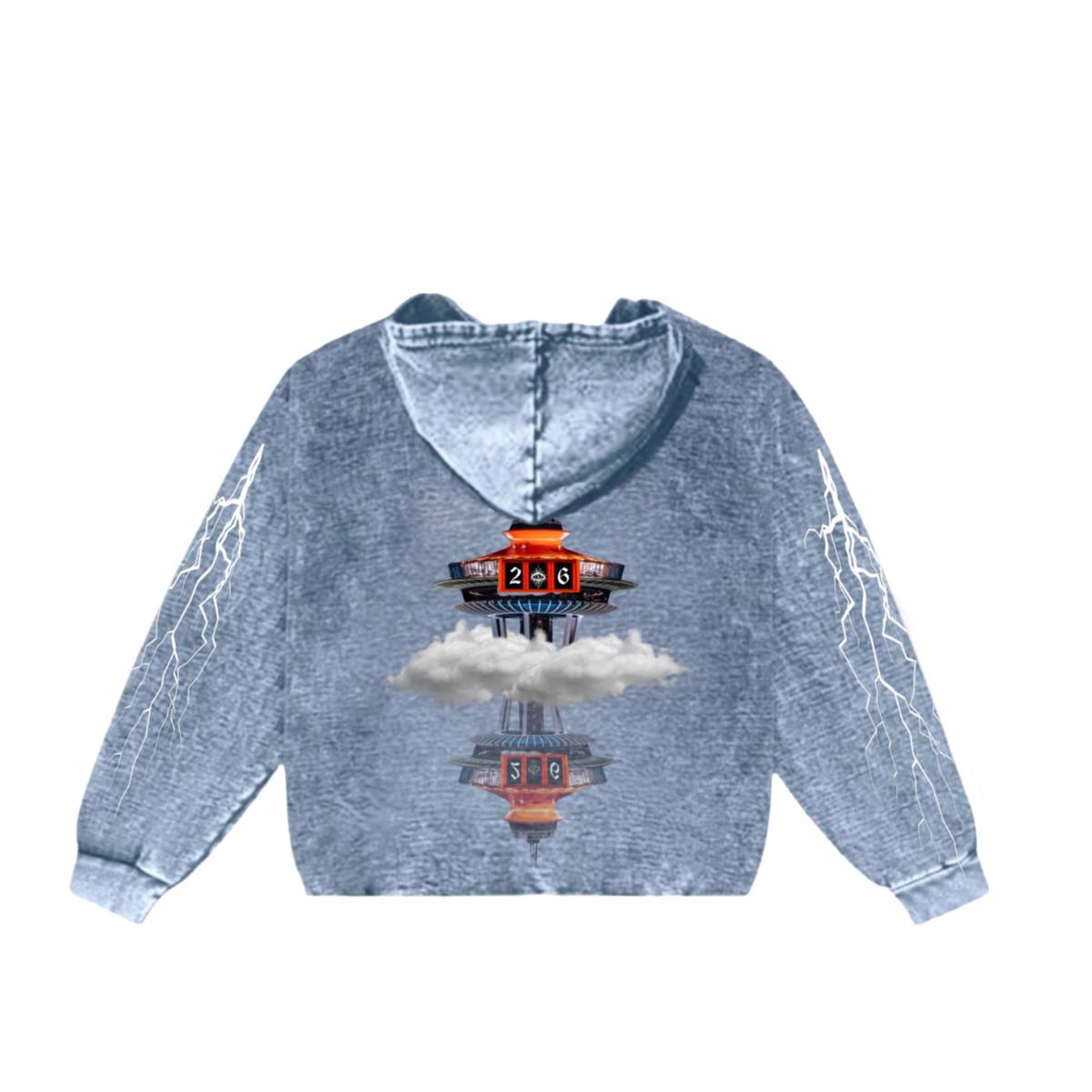 Stop Staring - Garment Dyed Hoodie Blue