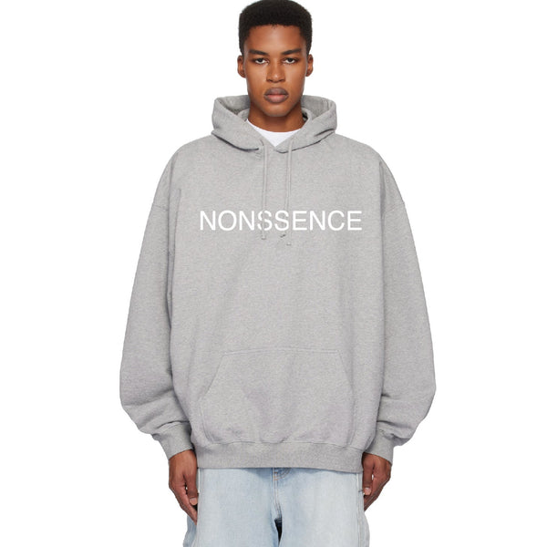 Grey Nonssence Logo Hoodie Grey