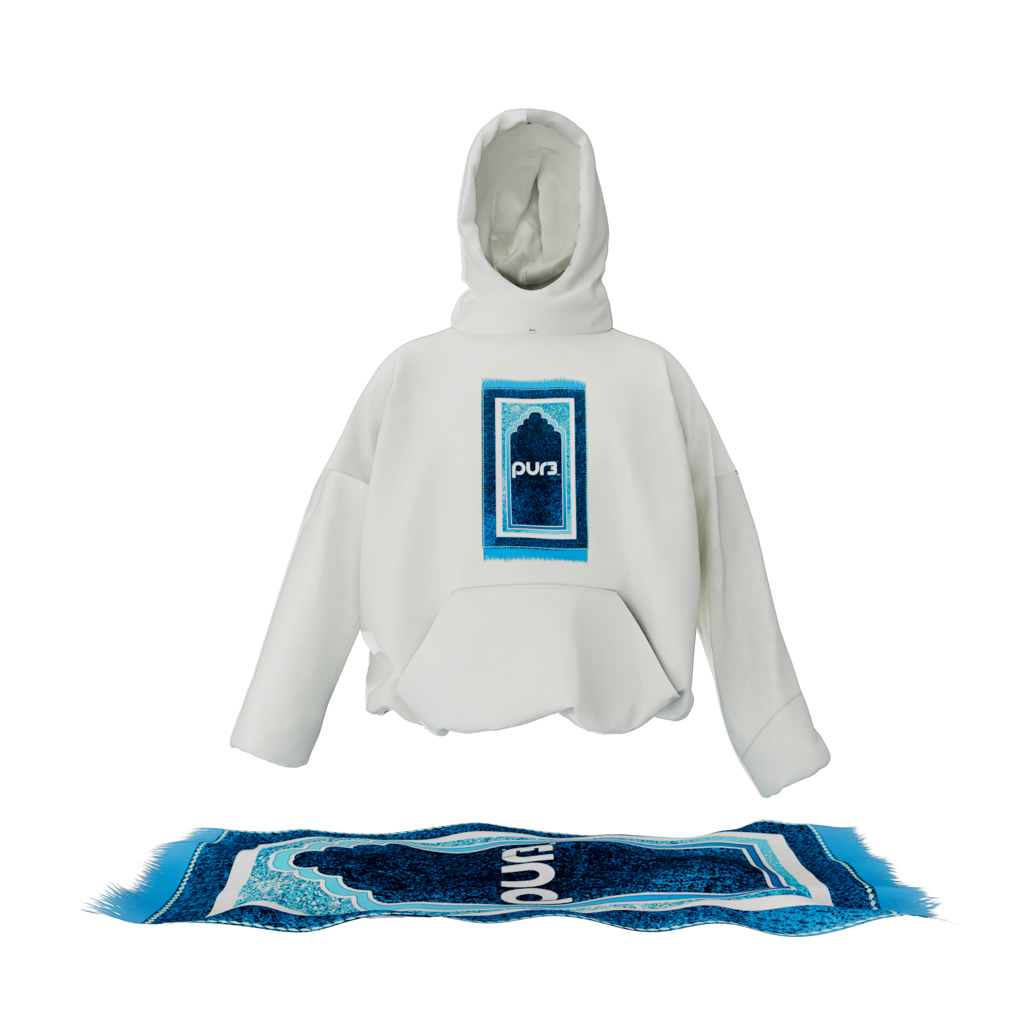 PUR3 Prayer Hoodie Hoodie ( & PUR3 – Inc White ) Turquoise